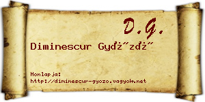 Diminescur Győző névjegykártya